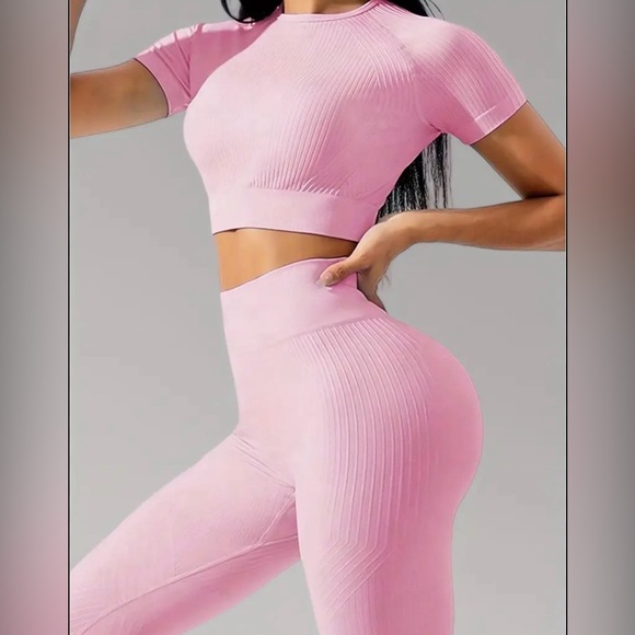 🌸Pink Ribbed Two-Piece Set🌸 - Picture 1 of 6